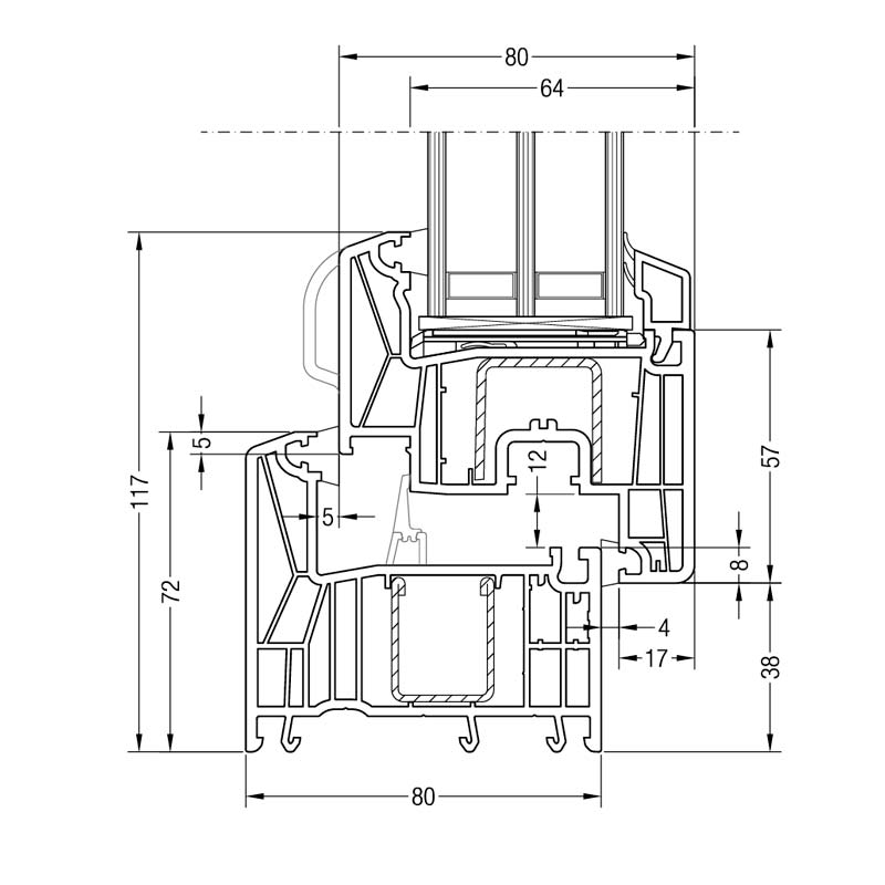 Rehau Synego window frame profile blueprint