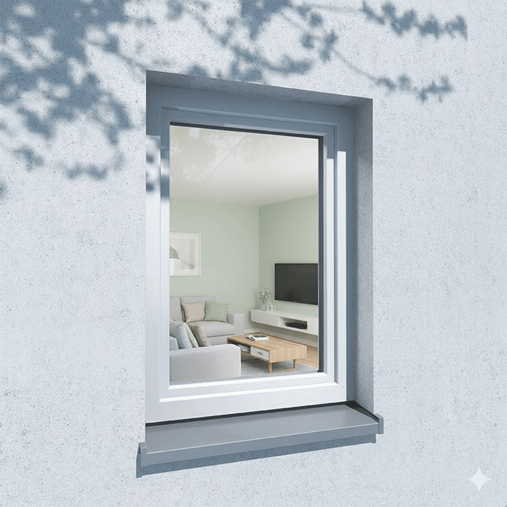 Installed Rehau Geneo PHZ window view from outside