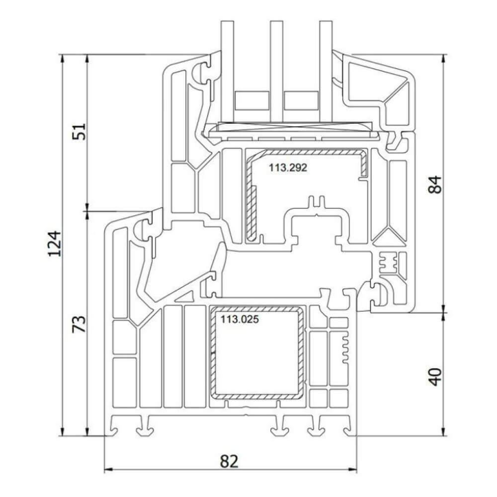 Veka Softline 82 profile blueprint