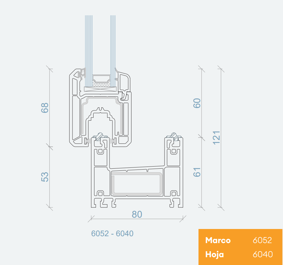 Kömmerling PremiLine system profile blueprint