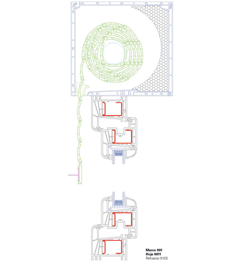 Kömmerling EuroFutur Elegance profile blueprint with shutter