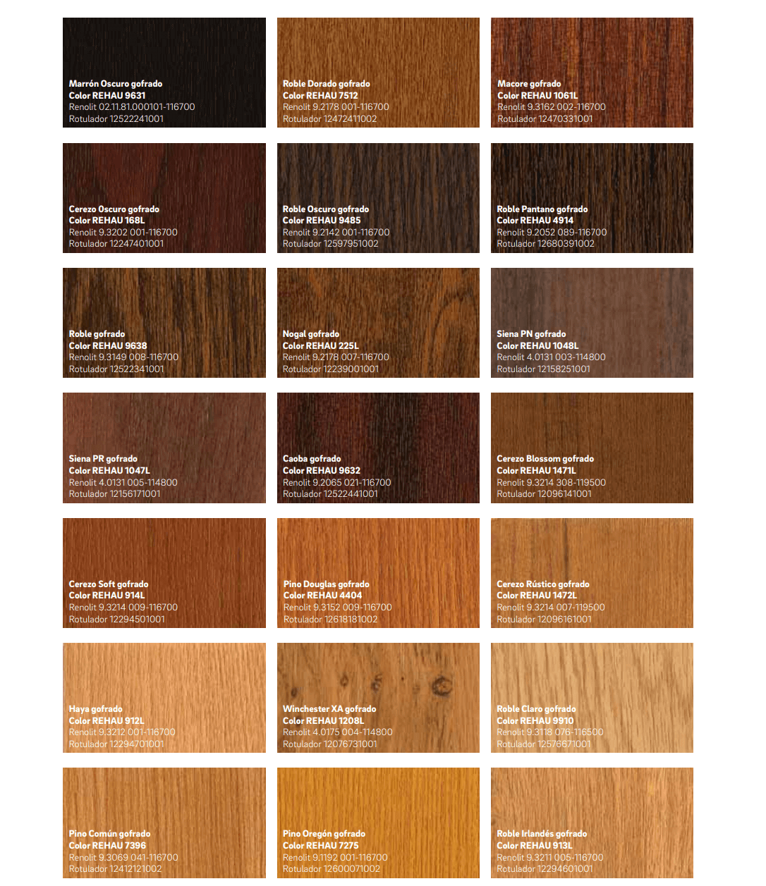Rehau Euro-design colors. Page 1