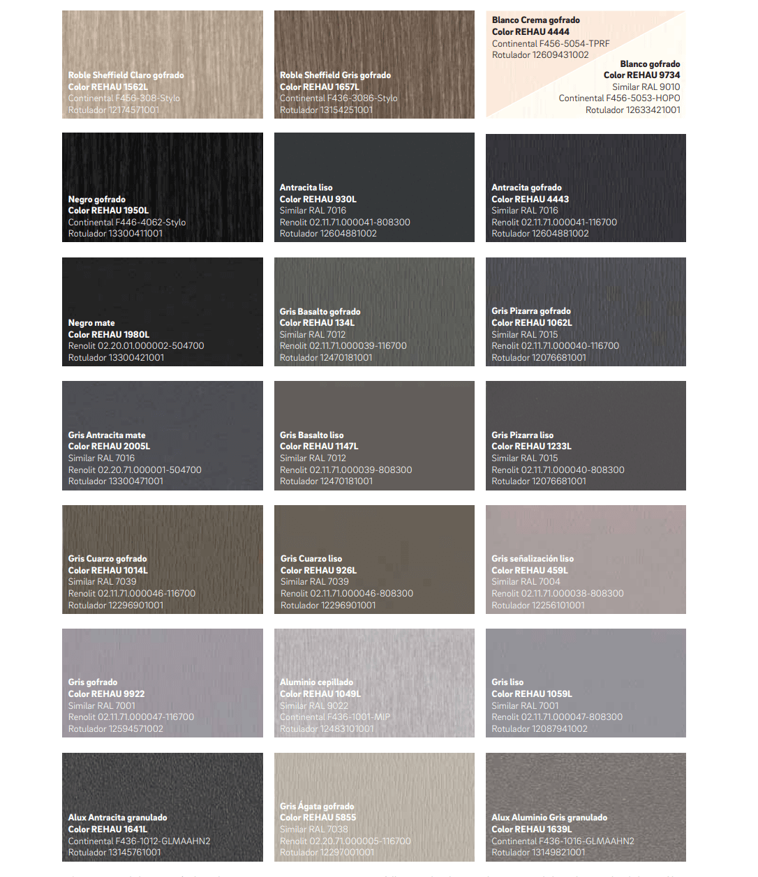 Rehau Euro-design colors. Page 2