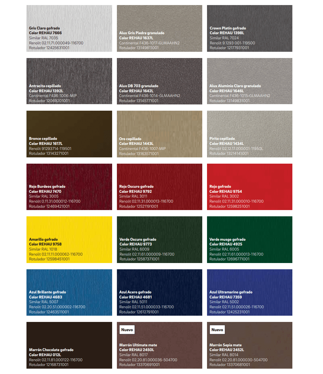 Rehau Euro-design colors. Page 3