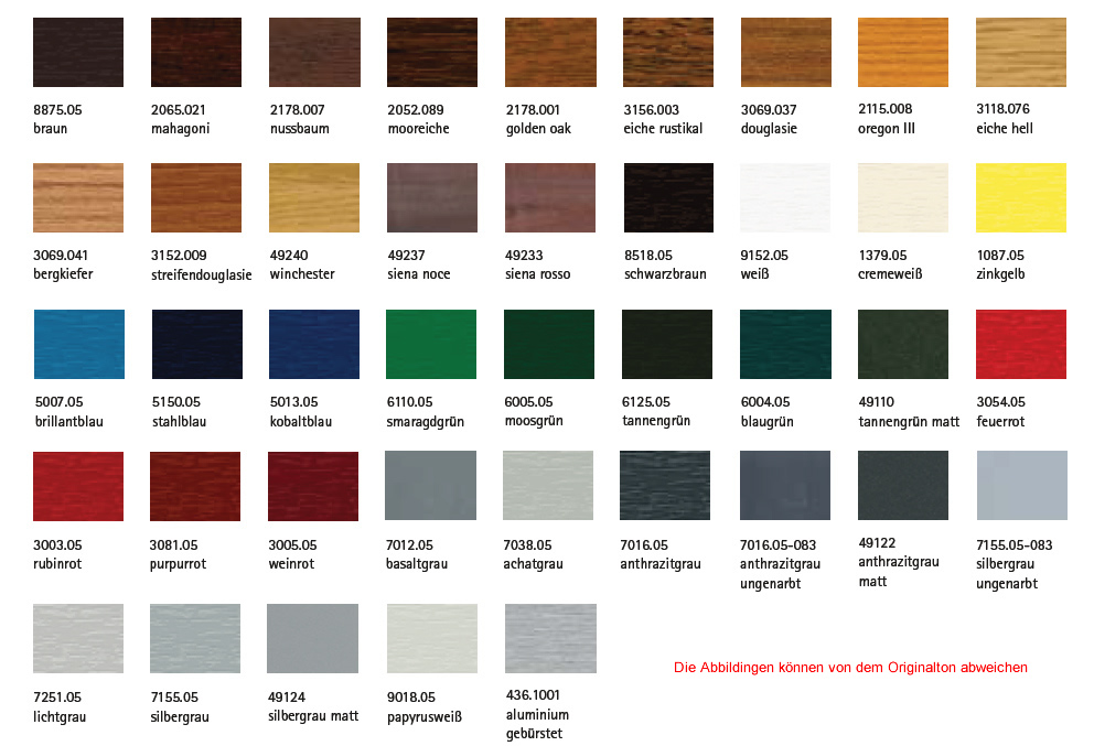 Veka Softline 70 color palette